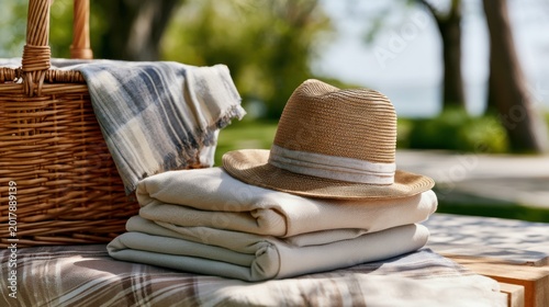 Relaxing beach feast. Sunny shoreline picnic gathering. Sunshinefilled seaside picnic with comfortable outdoor seating arrangements. Laidback outdoor feast on sandy beach under bright sunlight