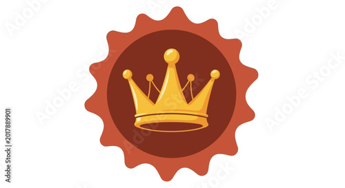 Tableau sur toile Golden crown icon, royalty symbol, vector emblem, luxury logo