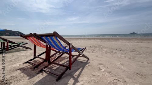 Relaxing beach chair holiday