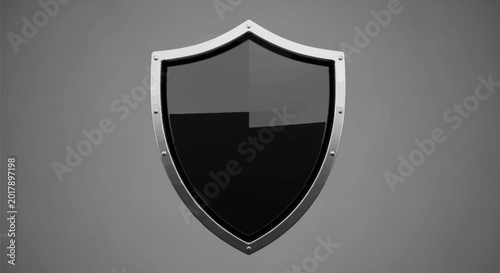 Foto Black Shield Emblem Security Symbol.