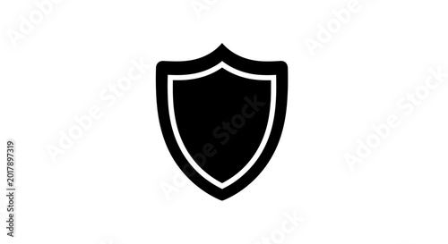 Black Shield Icon Protection Symbol.