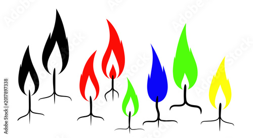 Obraz na plátně Colorful Abstract Flame Shapes - Fire, Energy, Ideas, Growth