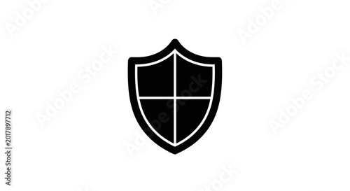 Foto Black shield protection security symbol icon.