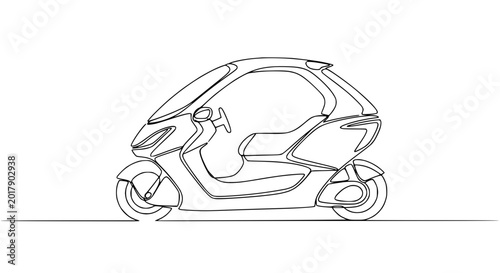 Quadro em tela Futuristic enclosed scooter, modern personal transport, electric vehicle concept