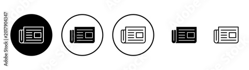 Foto Newspaper icon vector. news paper sign and symbolign