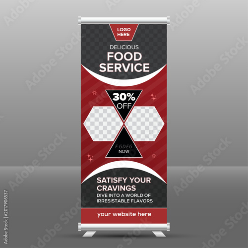 Creative Restaurant Promotional Roll-Up Banner Layout