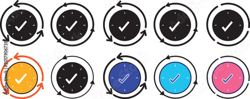 Tableau sur toile consistency icon set and professional illustration signs, featuring a versatile pictogram symbol library and buttons for design uniformity in vector style