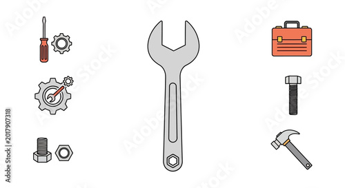 Konstfotografi Adjustable Wrench Tool for Loosening Bolts.