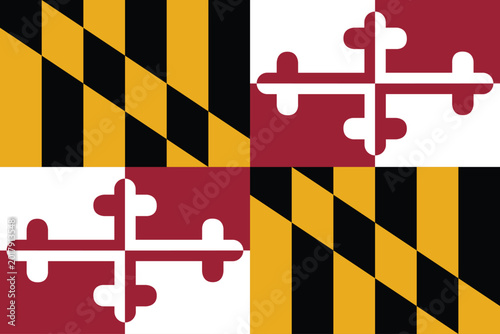Quadro su tela Maryland State Flag Flat Design Vector Illustration Background