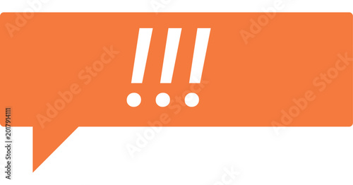 Foto Orange speech bubble with exclamation marks vector illustration