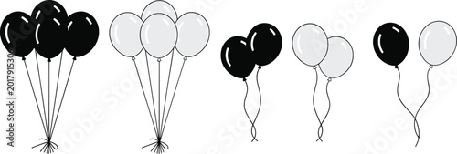 Foto Black and White Balloon Bundles and Pairs balloons