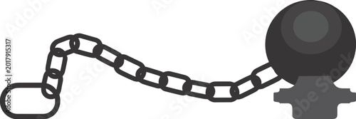 Cuadro en lienzo Black Ball And Chain Icon shackles prisoner