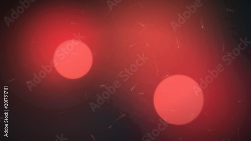 Abstract Red Glowing Spheres with Streaking Light Particles Creating a Dynamic Dark Background Loop