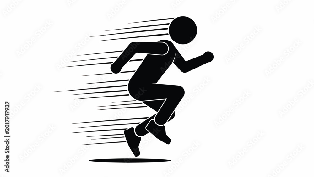 Obraz premium Running Man Silhouette in Motion.