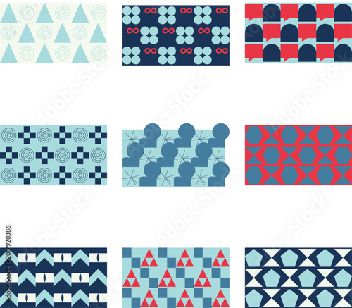 Digital Textile Pattern with Geometric Grid and Dot Textures