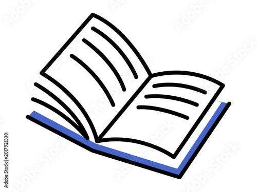 Photography Open book with turning pages and blue shadow vector illustration