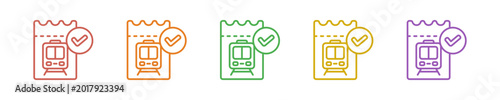 Konstfotografi Ticket Pass Icon Set Multiple Style Collection