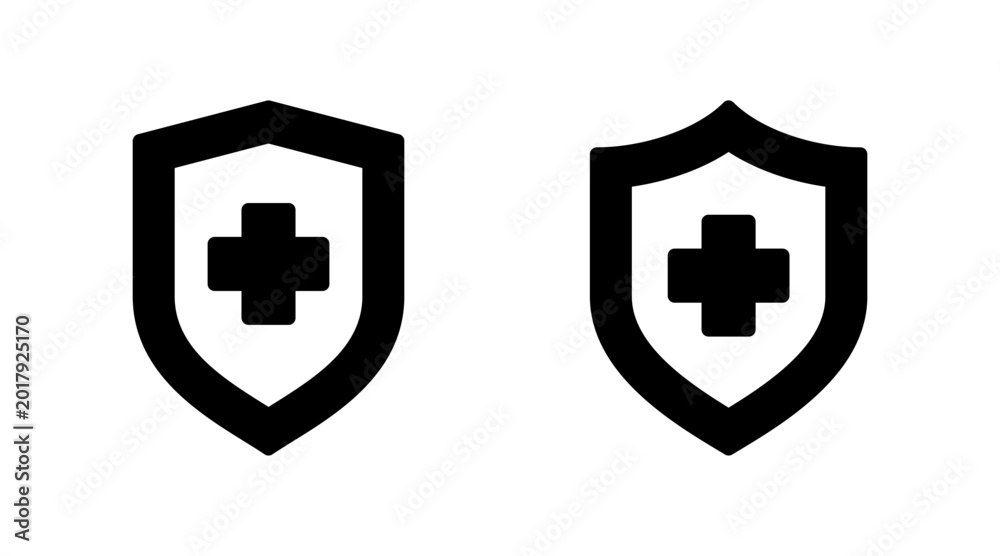 Obraz premium Health insurance icon set vector. Insurance document sign and symbol