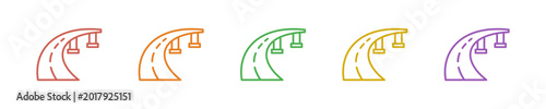 Bilde på lerret Over Pass Icon Set Multiple Style Collection
