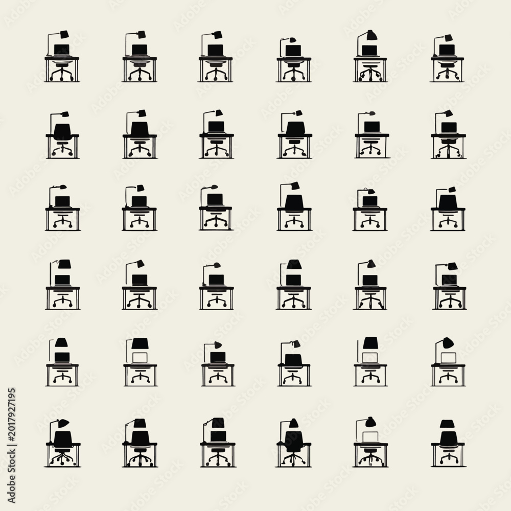 Obraz premium Office chairs in a pattern.