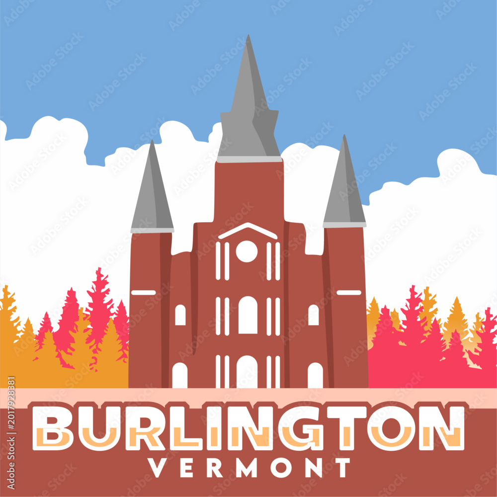 Fototapeta premium Burlington, Vermont with its charming natural scenery