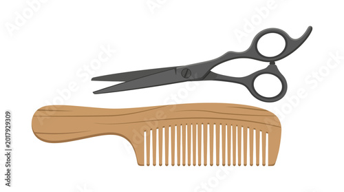 Hairdressing Scissors and Comb