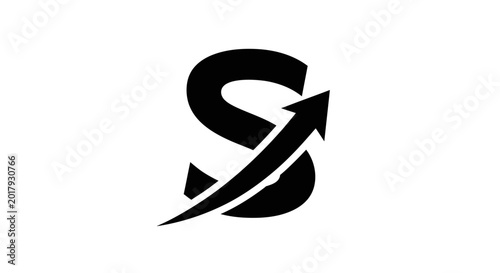 Free Download Black Letter S Arrow Logo Symbol. - GFXLoad
