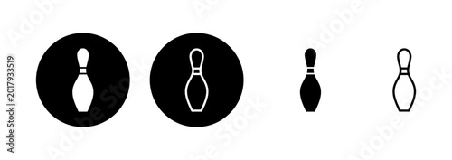 Konstfotografi Bowling icon logo design. bowling ball and pin sign and symbol.