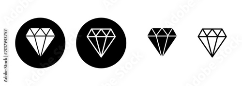 Tableau sur toile Diamond icon logo design. diamond gems sign and symbol