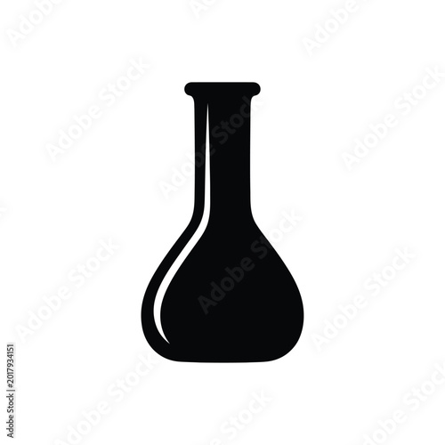 Foto Black Laboratory Flask Silhouette.