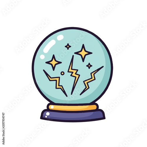 Foto Crystal Ball with Magic Symbols.