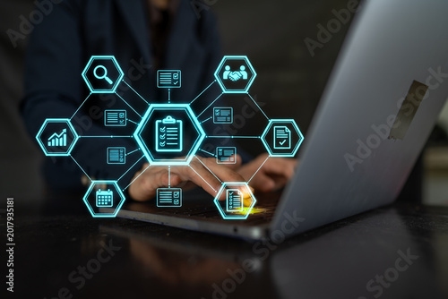 Business Process Management with Checklist and Data Analytics on Digital Interface