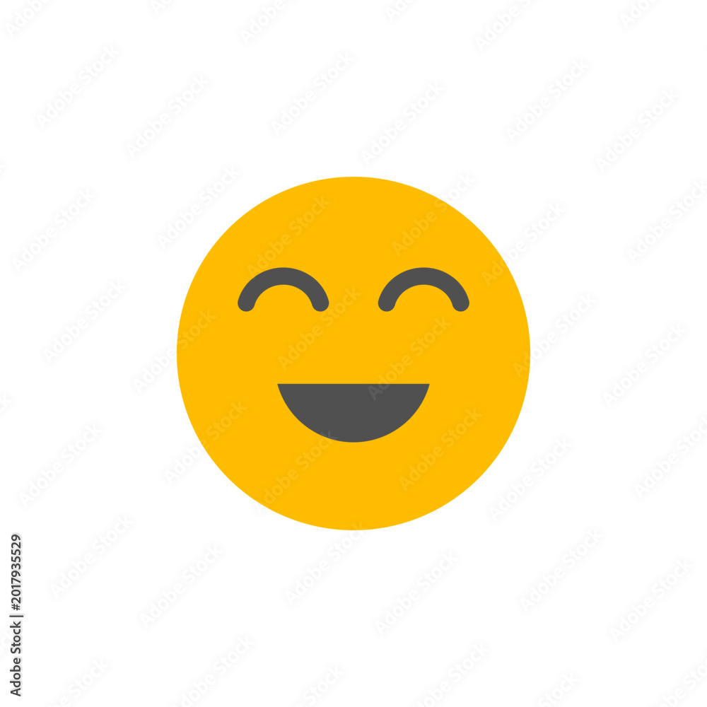 Fototapeta premium Smile emoji icon in flat colorful symbol for happy expression