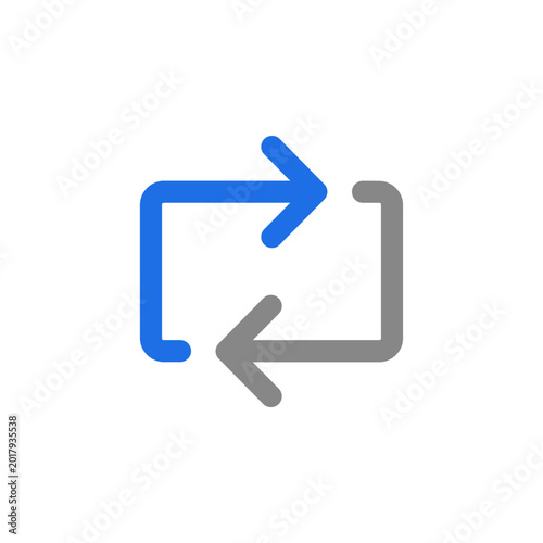 Repost icon in flat colorful symbol for content sharing