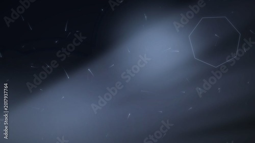 Abstract Digital Animation Motion Graphics with Glowing Particles and Geometric Shape