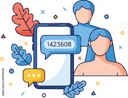 Secure One Time Password OTP SMS Message on Smartphone Screen