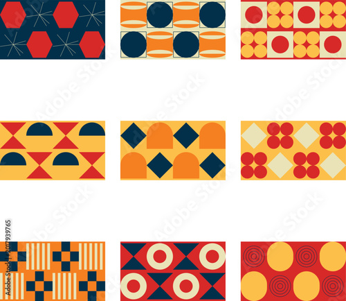 Modern Geometric Design with Circular and Linear Motifs