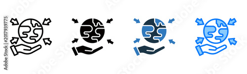 Canvastavla Environmental Impact icon multiple style vector illustration
