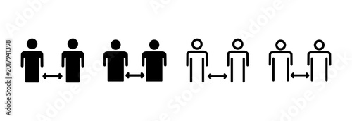 Foto Social distance icon symbol for apps and websites