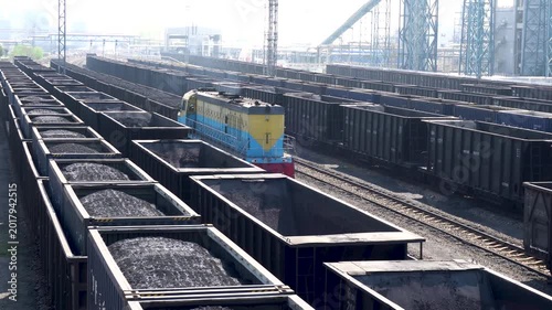 coal transportation stations in China are filled with freight trains.