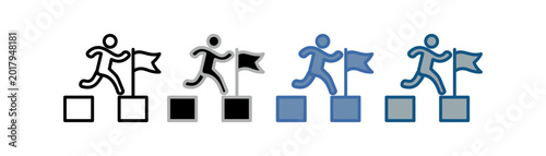Bild auf Leinwand overcome icon set multiple style collection with design of people jumping over