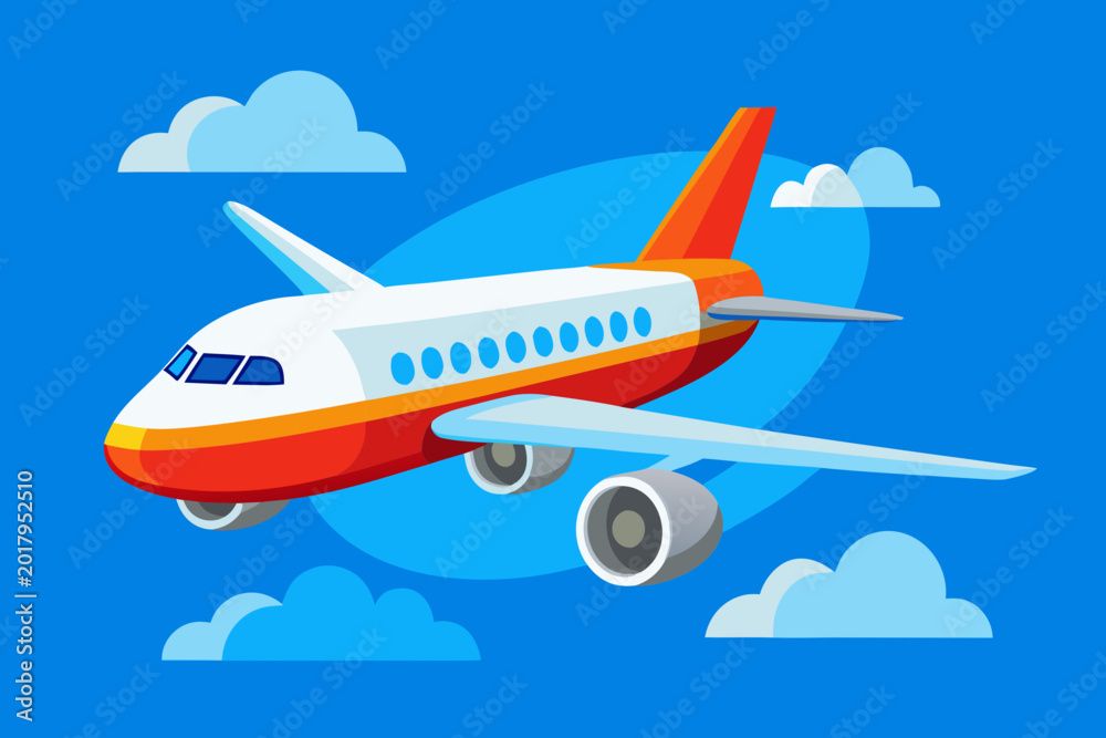Fototapeta premium airplane flying over the clouds