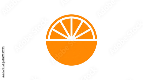 The Sliced Sun Logo - Minimalist Citrus Slice & Rising Sun Creative Emblem