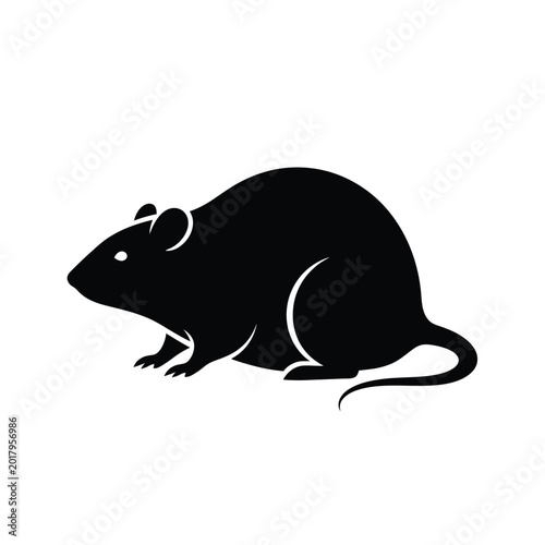 Fotografija Black silhouette of a mouse 1.