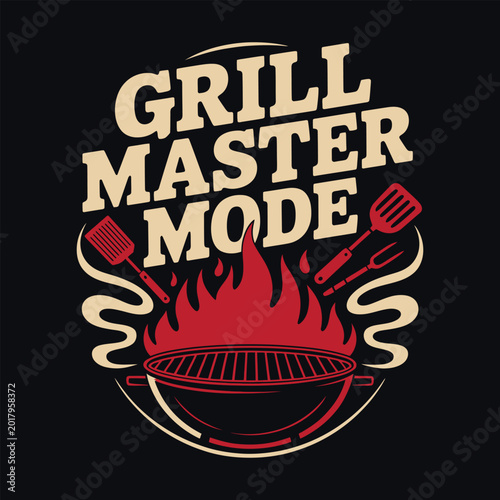 Retro BBQ Grill Master Funny Barbecue T-Shirt Design