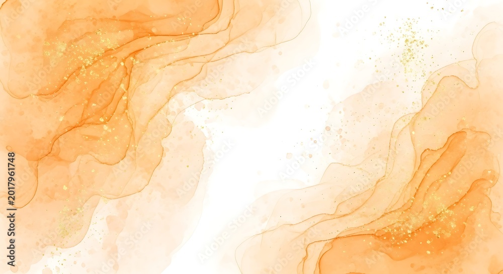 Fototapeta premium Soft orange and white watercolor background texture