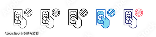 Foto Cashless Icon In 5 Different Styles Set Collection.