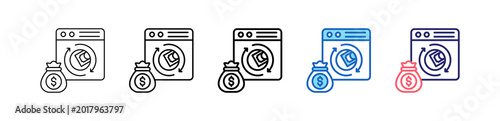 Money Laundering Icon In 5 Different Styles Set Collection.   
