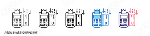 Swipe Card Icon In 5 Different Styles Set Collection.   