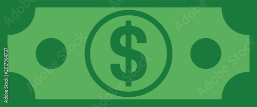 Принти на полотні Banknote emblem with central dollar medallion